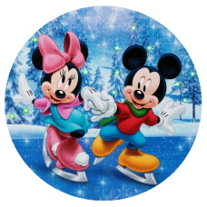 46153R Disc vafa Mickey si Minnie iarna pe patine d20cm